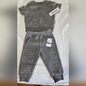 Dkny Gray Sweatpants with Tapered Leg and Elastic Waistband